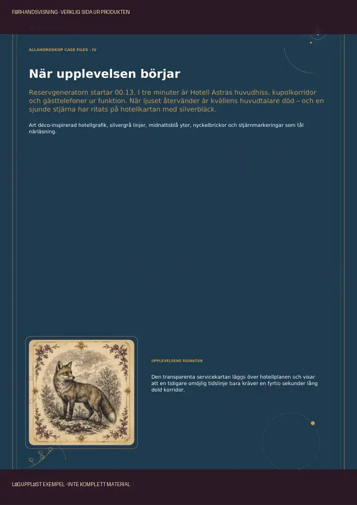 Fallets öppning ur Den sjunde stjärnan, märkt förhandsvisning